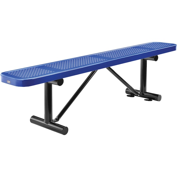 Global Industrial 72 Perforated Metal Outdoor Flat Bench, Blue 262075BL - main